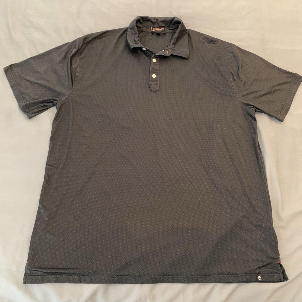 Rafter C Polo Shirt Mens XL Gray Geometric Knit Casual Short Sleeve Summer